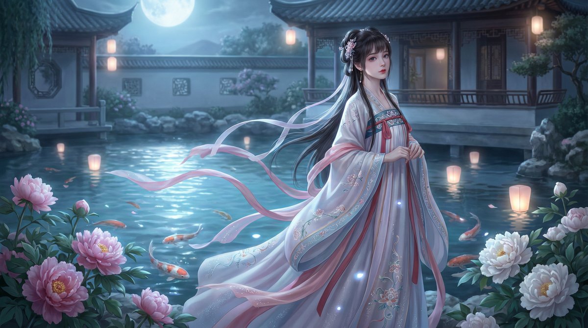 蜜桃传媒视频-月下汉服美人